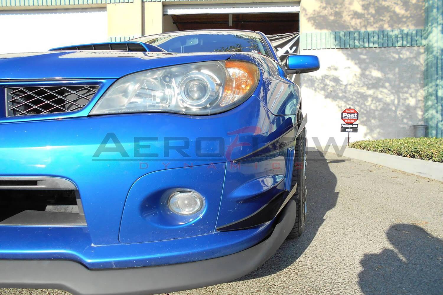 Canards de parachoques delantero Aeroflow Dynamics para Subaru WRX/STI 2006-2007 V2