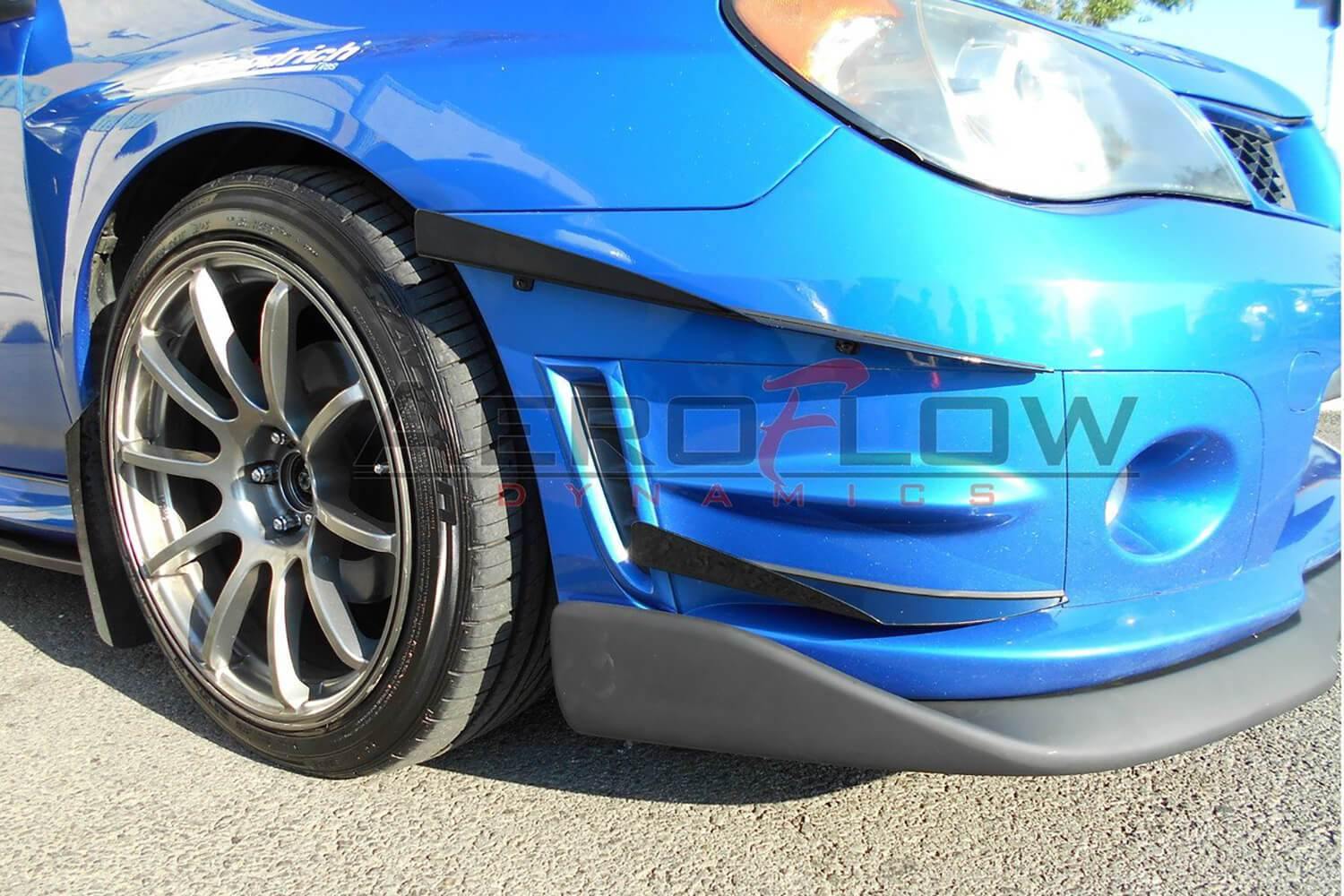 Canards de parachoques delantero Aeroflow Dynamics para Subaru WRX/STI 2006-2007 V2