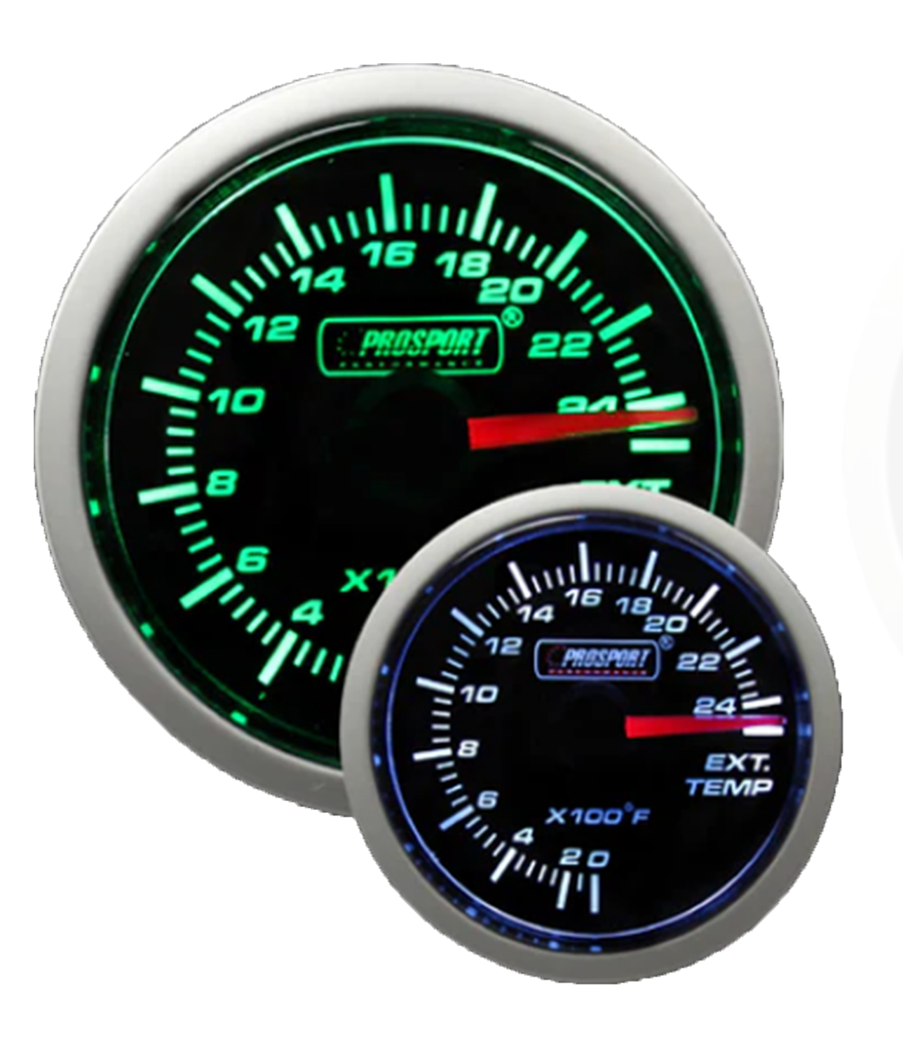 Prosport 2-1/16" Green/White Exhaust Gas Temperature Gauge