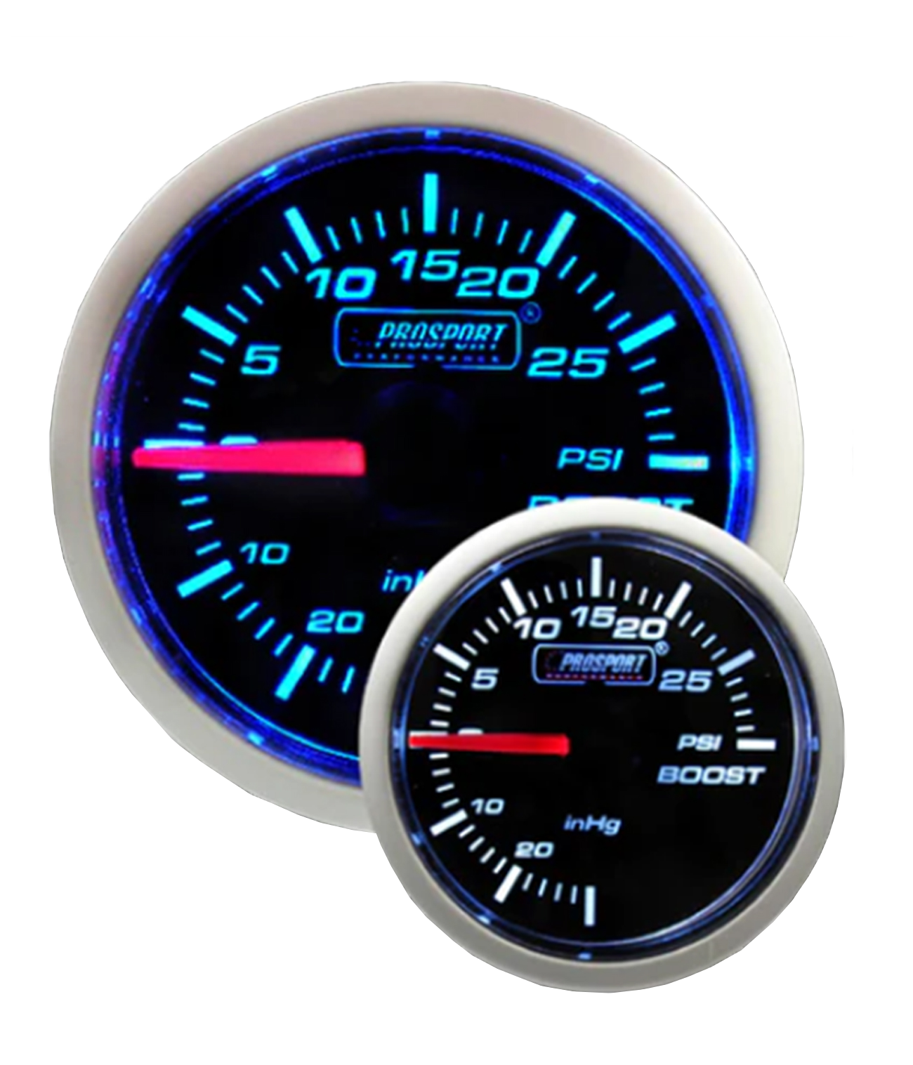 Prosport 2-1/16" Azul/Blanco Amplificador Eléctrico