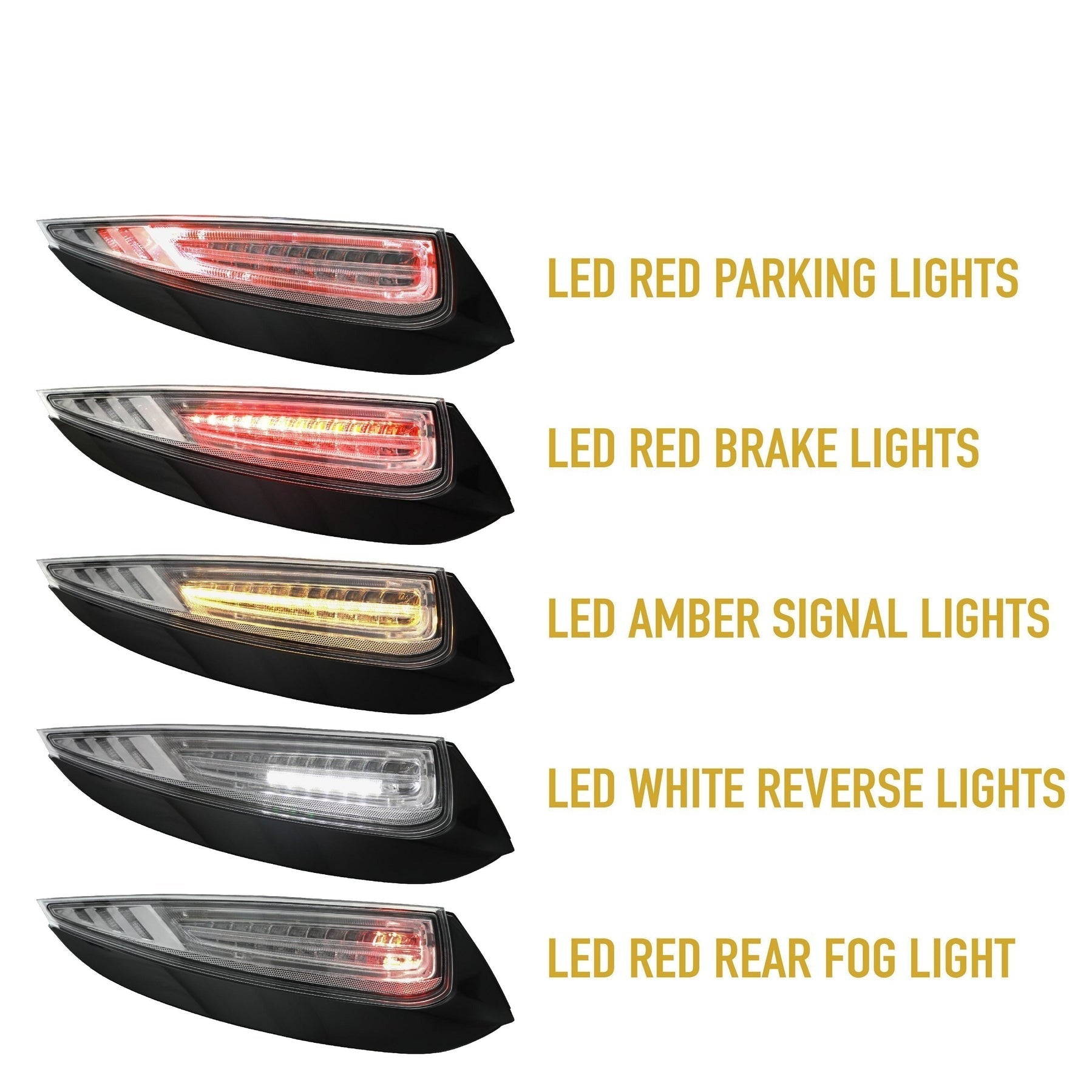 NTXGlow LED Light Bar Clear Tail Made By Depo (2009-2012 Porsche 911 Carrera 997)