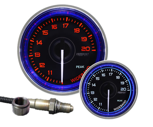 Prosport 2-1/16" Crystal Blue/White Wideband Air Fuel Ratio kit