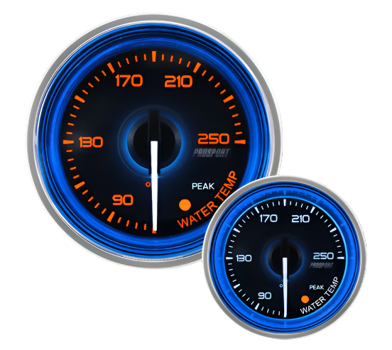 Prosport 2-1/16" Crystal Blue/White Water Temperature Gauge