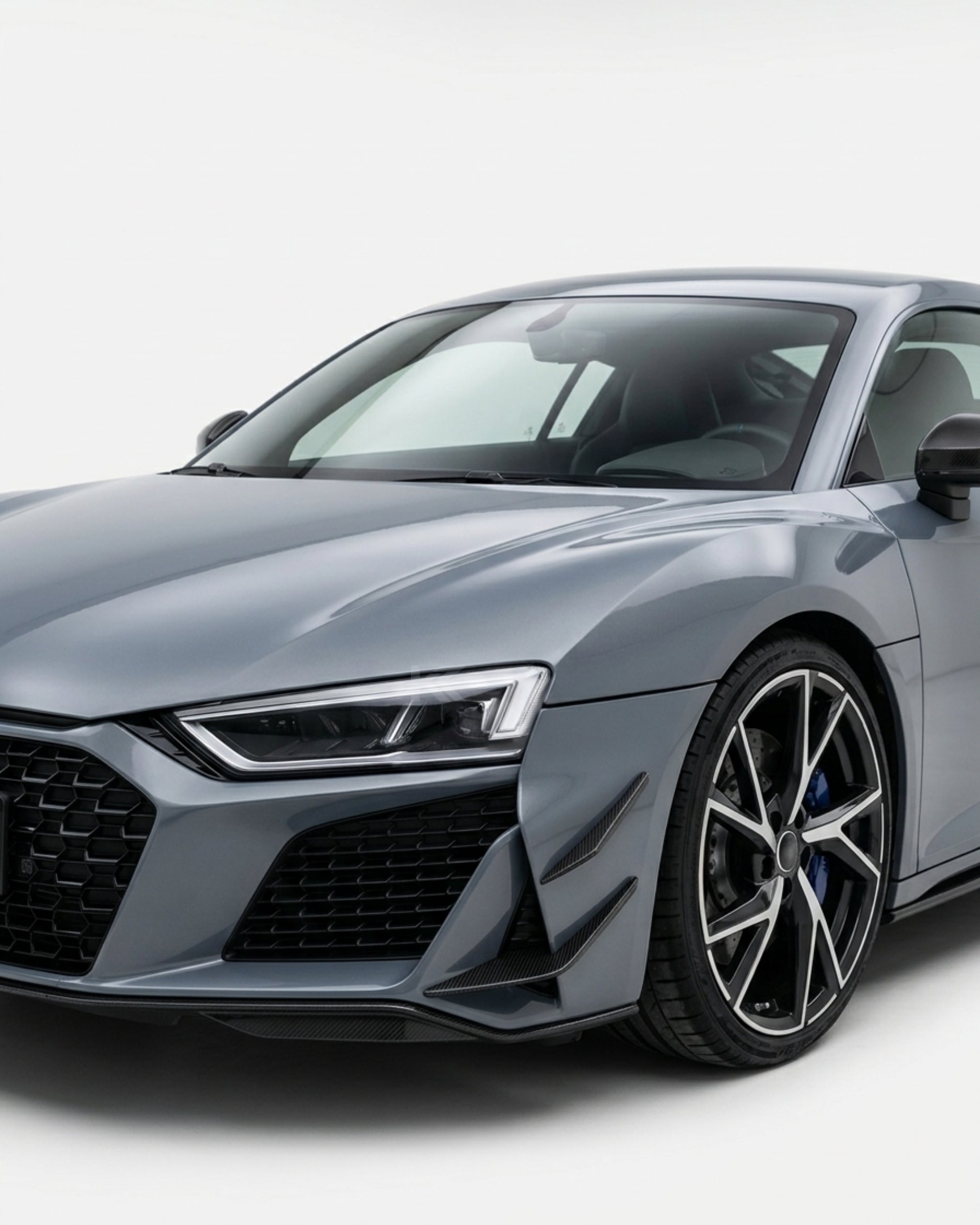 K2 Industries Audi R8 V10 GT / Performance Coupe 4S Gen 2 Facelift Dry Carbon Fiber Front Bumper Canards 2022 - 2023