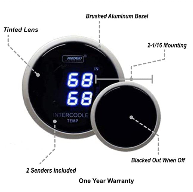 Prosport 2-1/16" Digital Dual Intercooler air temperature gauge