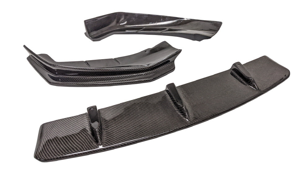 Faldón delantero de fibra de carbono estilo JGS (3 piezas) para parachoques delantero MT de Innovative Motorsports para BMW Serie 5 G30 (Pre-LCI, 2017-2020)