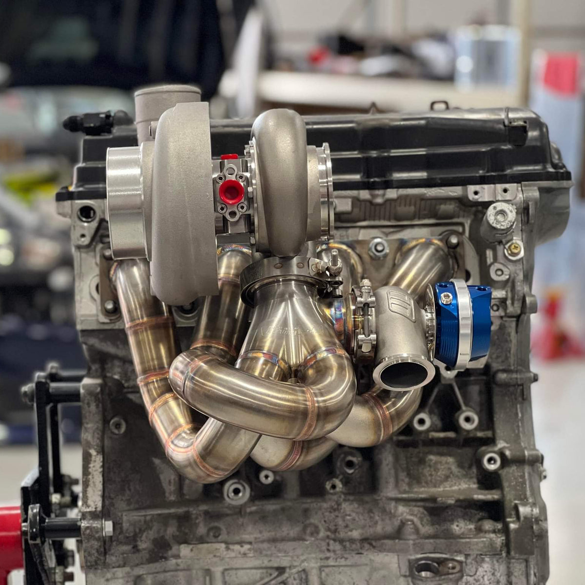 BS Fab V-band Top-mount Billet Series Manifold | Mitsubishi Evo X