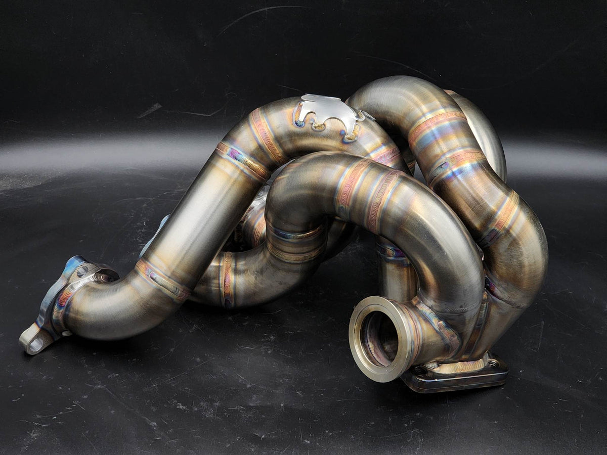 BS Fab T4 Twin Scroll Forward Facing Manifold | Mitsubishi Evo 8/9