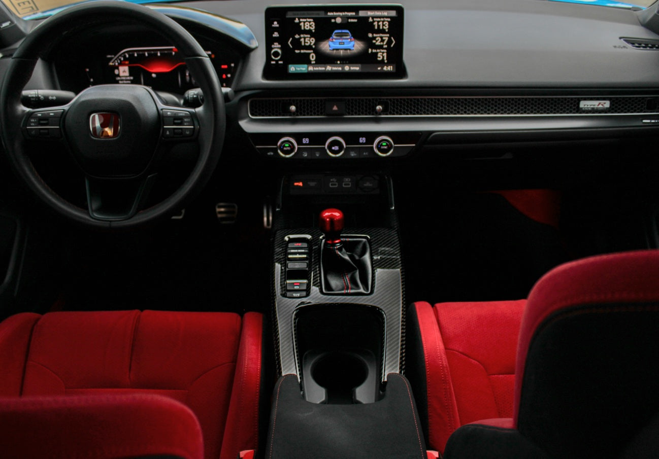 Cubierta del panel de cambios de fibra de carbono OLM LE - Honda Civic FL5 Type R 2023+