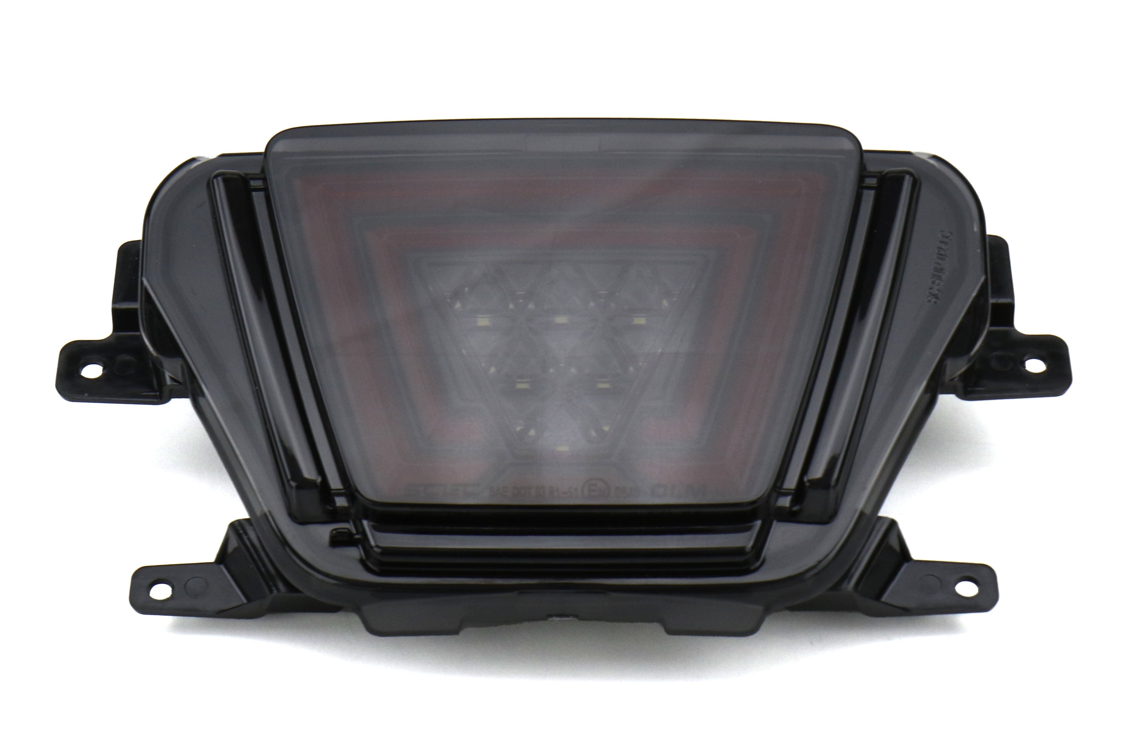 OLM V1 F1 Style Rear Brake / Fog / Reverse Light - Smoke Lens / Gloss Black Base / Red Bar) - 2020-2024 Toyota GR Supra