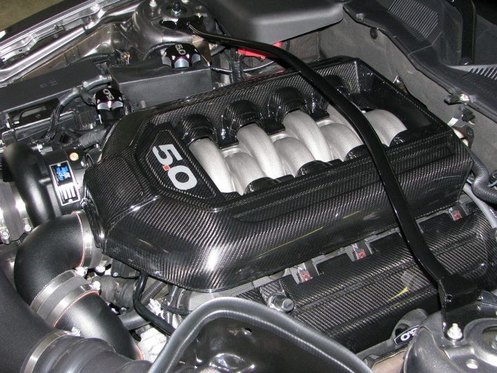 Cubierta del colector de admisión del motor APR de fibra de carbono 5.0 (Ford Mustang GT 2011-2014 con transmisión manual)