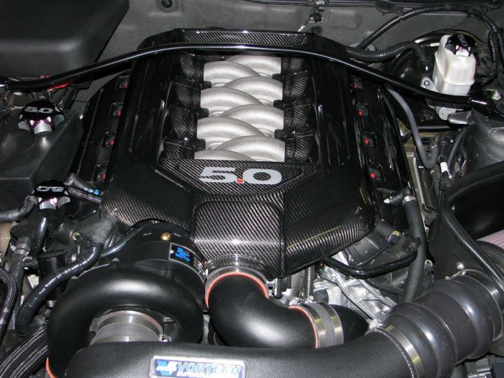 Cubierta del colector de admisión del motor APR de fibra de carbono 5.0 (Ford Mustang GT 2011-2014 con transmisión manual)