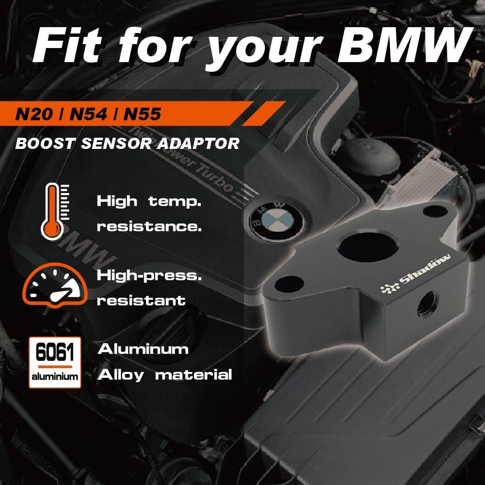 Adaptador de sensor de vacío Shadow Turbo Boost para grifo de indicador de presión de BMW