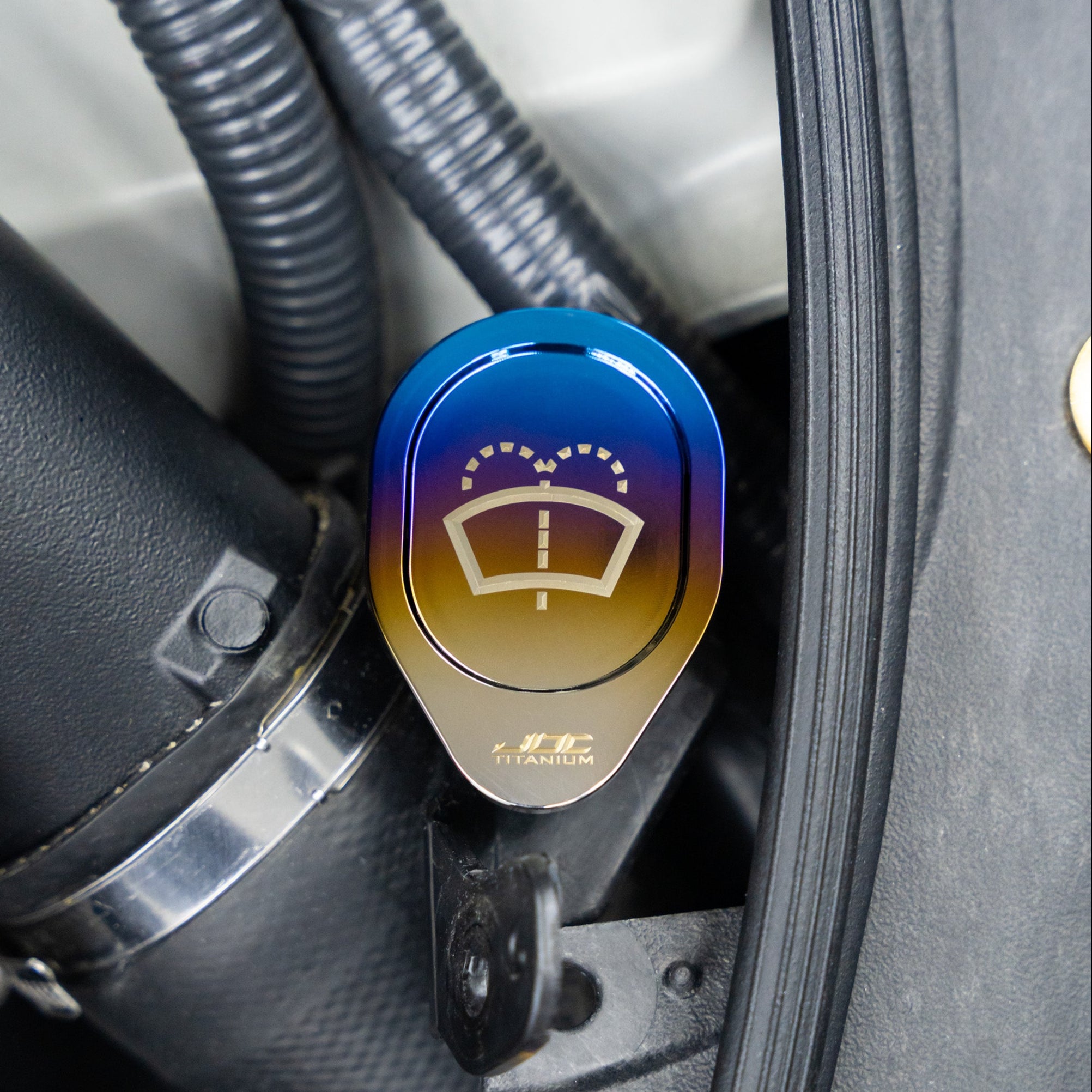 JDC Titanium Washer Fluid Cap | Nissan R35 GT-R, 370Z & Infiniti Models - 2