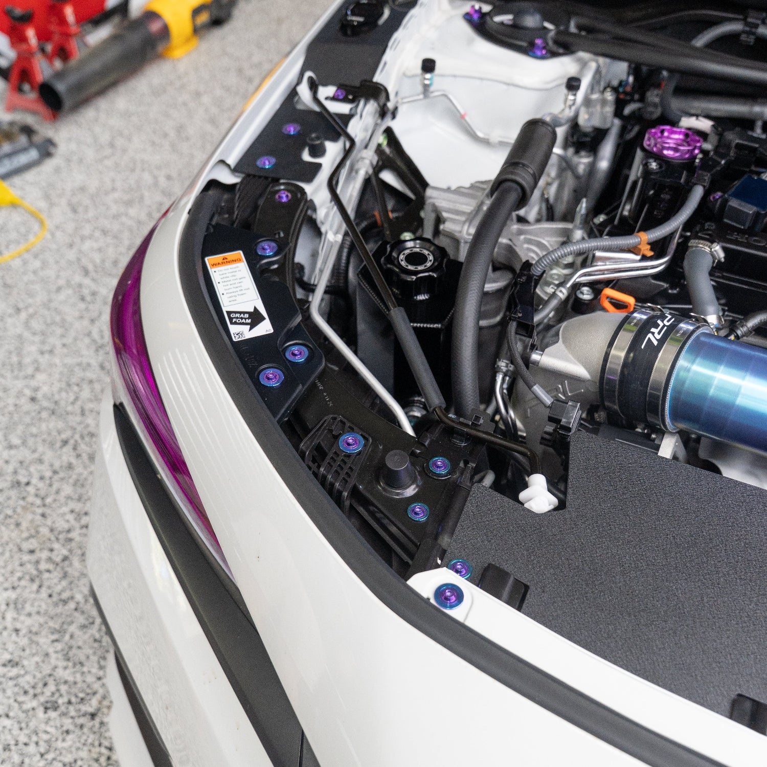 JDC Titanium Engine Bay Dress-Up Hardware Kit (2022+ Honda Civic Si 11th Gen)