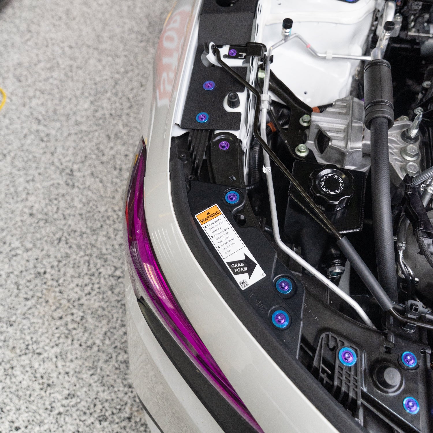 JDC Titanium Engine Bay Dress-Up Hardware Kit (2022+ Honda Civic Si 11th Gen)