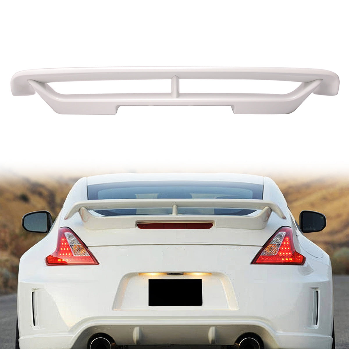 K2 Industries 2009-2021 Nissan 370Z Coupe Rear Trunk Spoiler Ducktail Wing Lip ABS