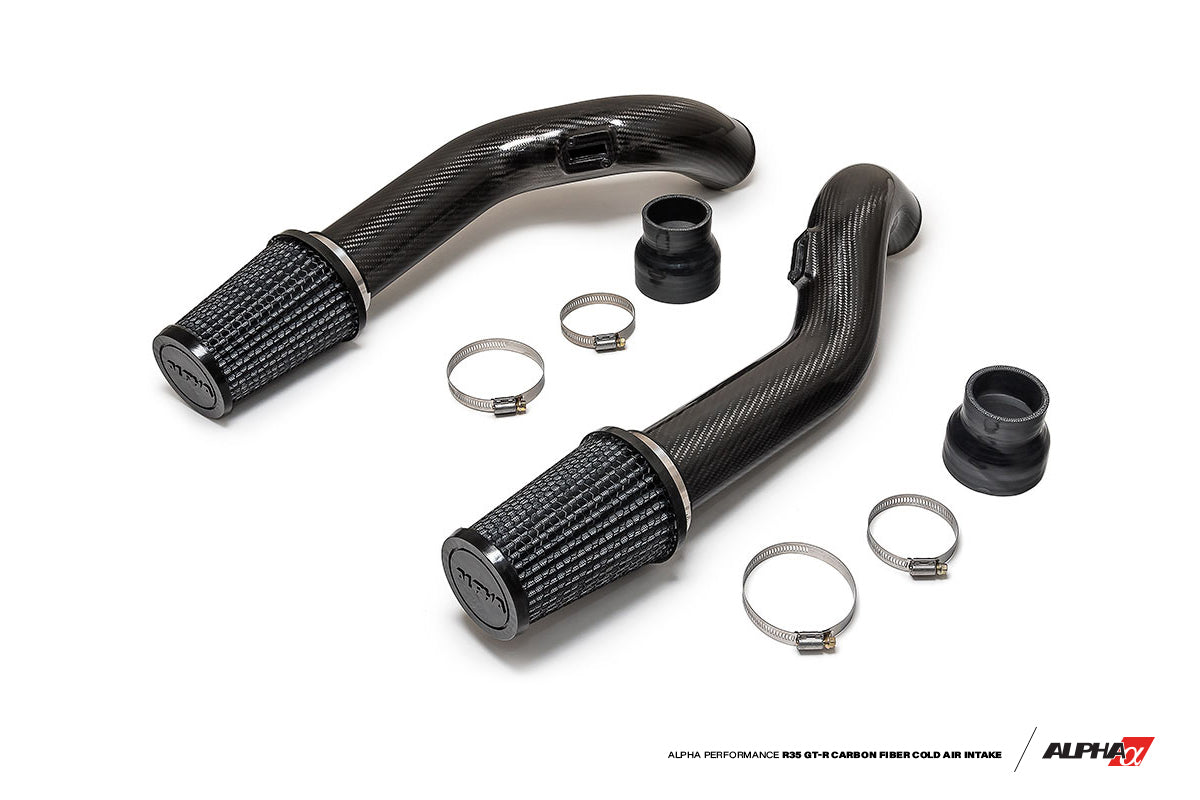 AMS Performance Alpha Carbon Fiber Intake Pipes for Stock Turbos (2009+ Nissan GT-R R35)