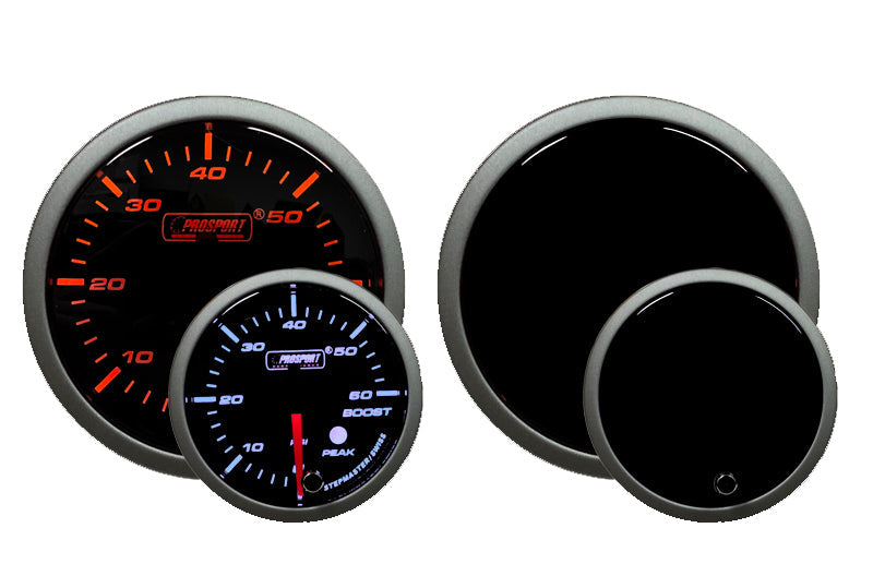 Manómetro eléctrico Prosport Premium de 2-1/16" color ámbar/blanco, 0-60 PSI