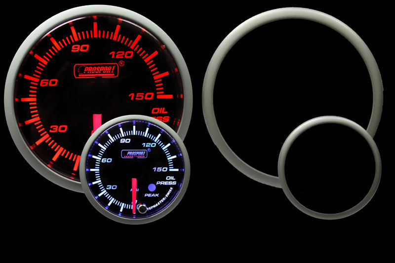 Prosport 2-1/16" Premium Amber / White Oil Pressure Gauge
