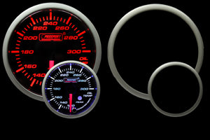 Medidor de temperatura de aceite premium Prosport de 2-3/8" color ámbar/blanco