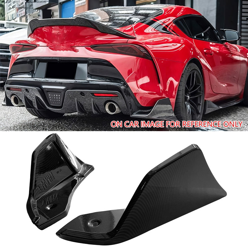 K2 Industries 2020-2025 Toyota GR Supra Rear Bumper Splitters AG Carbon Fiber Print