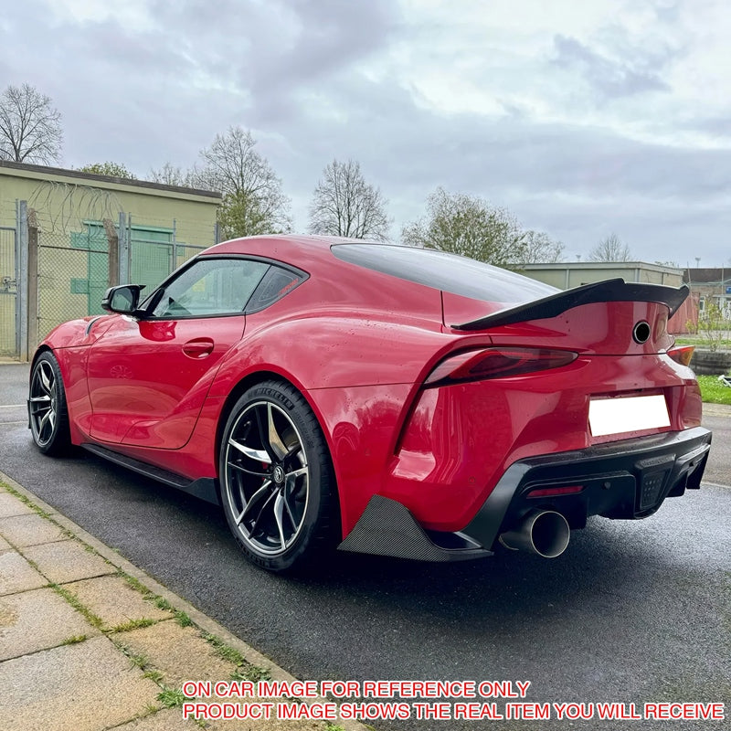 K2 Industries 2020-2025 Toyota GR Supra Rear Bumper Splitters AG Carbon Fiber Print