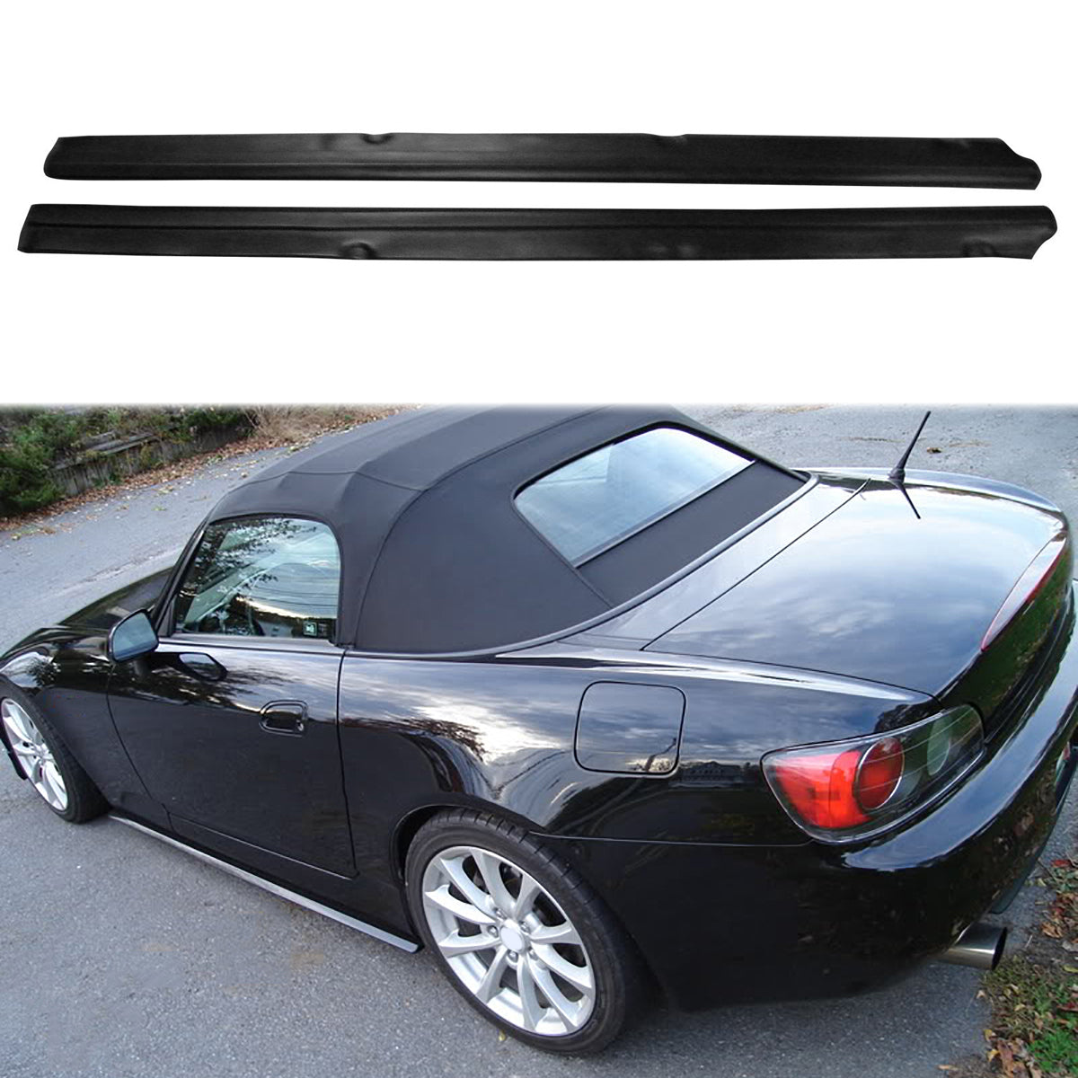 K2 Industries DF Style Side Skirts PU Unpainted Black | 2000-2009 Honda S2000 AP1/AP2