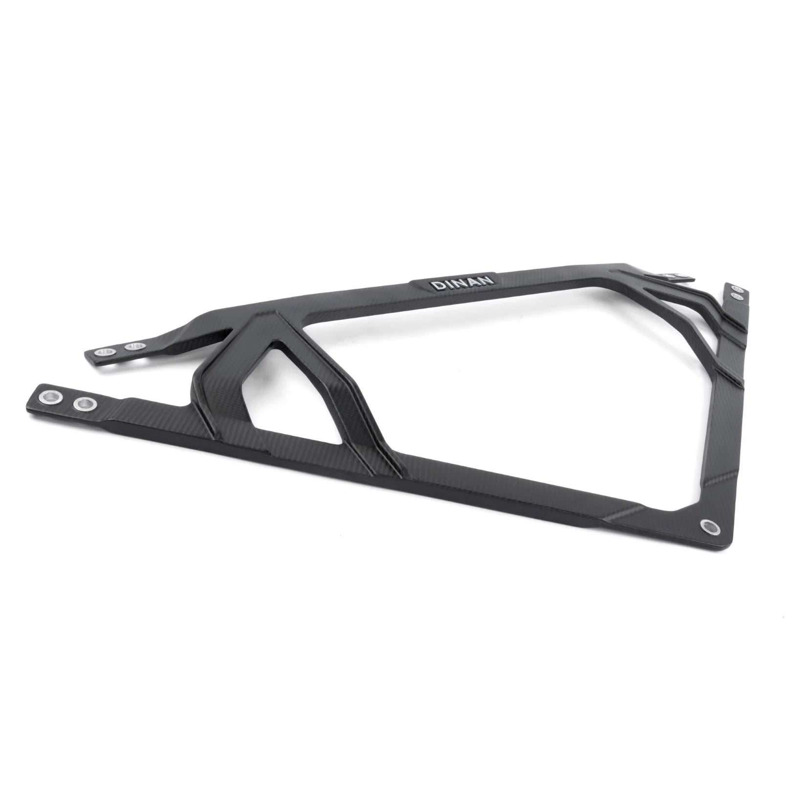 Carbon Fiber strut brace with 'DINAN' branding on a white background