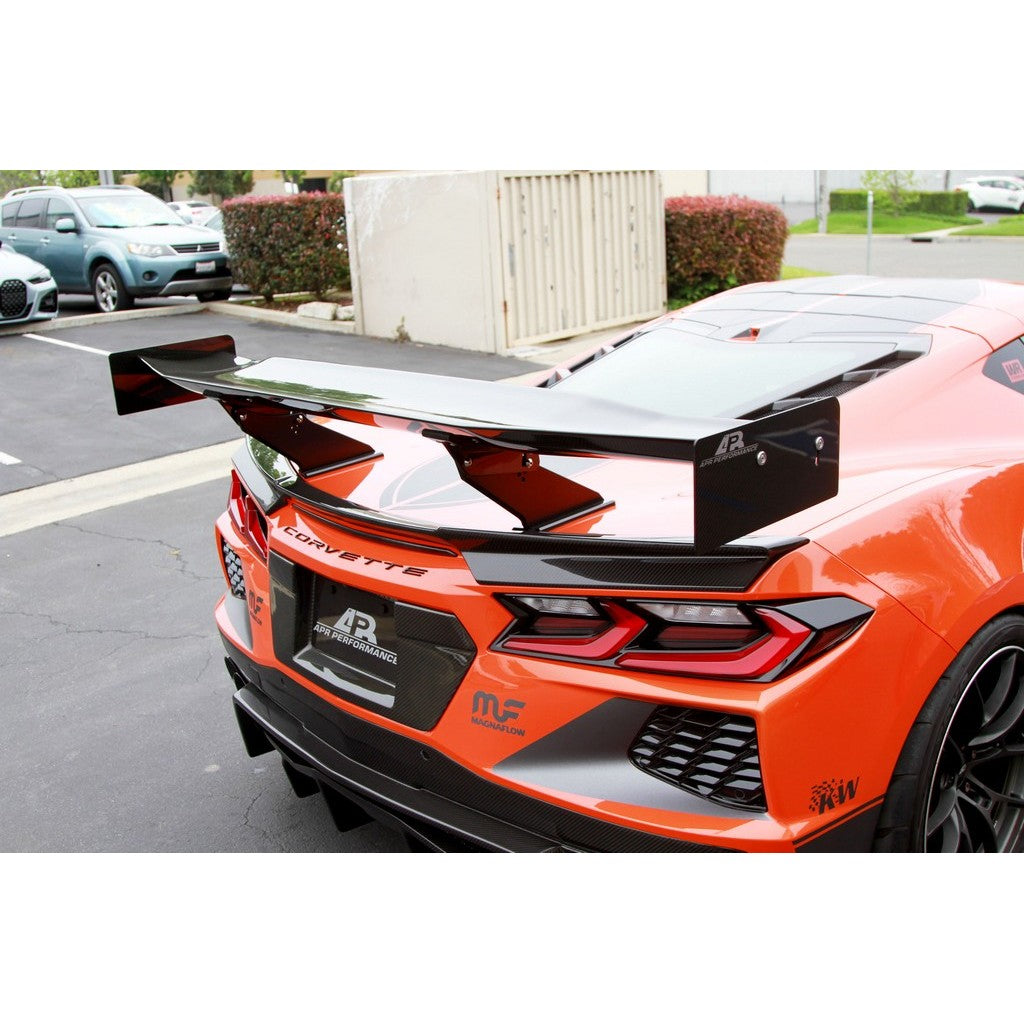 Alerón ajustable de fibra de carbono APR GTC-500 para Chevrolet Corvette C8 y Z06 2020 en adelante