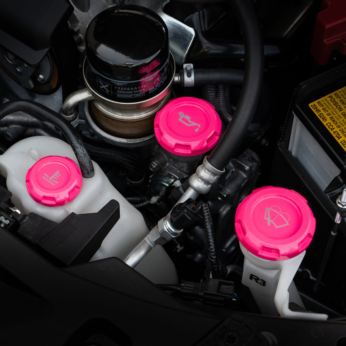 Billetworkz Engine Bay Caps - (2008-2014 Subaru WRX/STI)