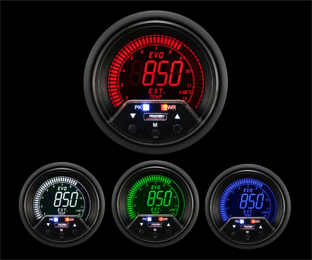 Medidor de temperatura de gases de escape eléctrico Prosport Premium Evo de 2-3/8"
