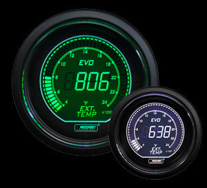 Prosport 2-1/16" Evo Electrical Green and White Exhaust Gas Temperature Gauge-
