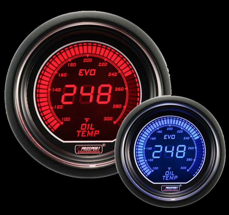 Medidor de temperatura de aceite eléctrico Prosport Evo de 2-1/16"
