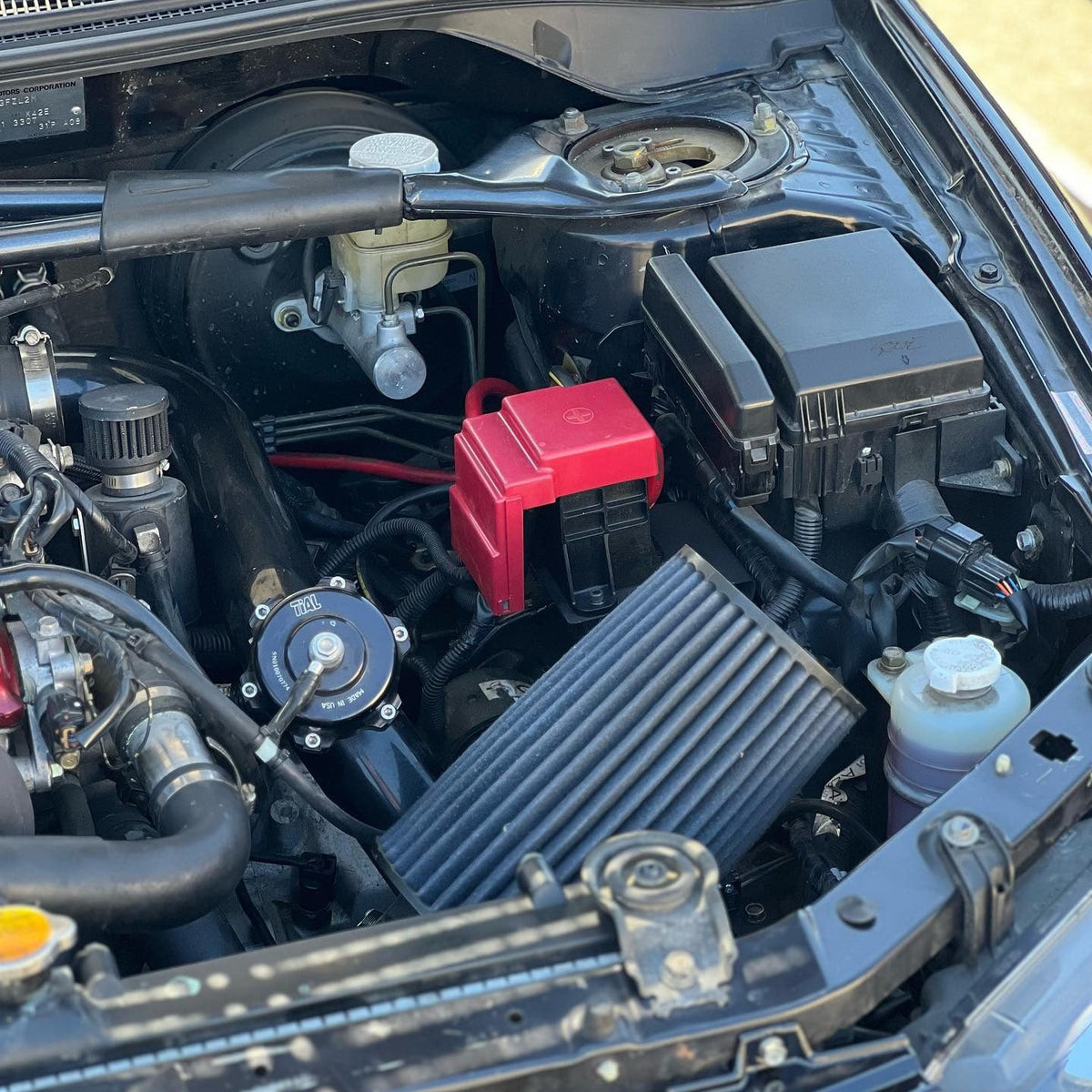 Evo 8/9/ Battery Relocation Kit installed on an Evo 8.