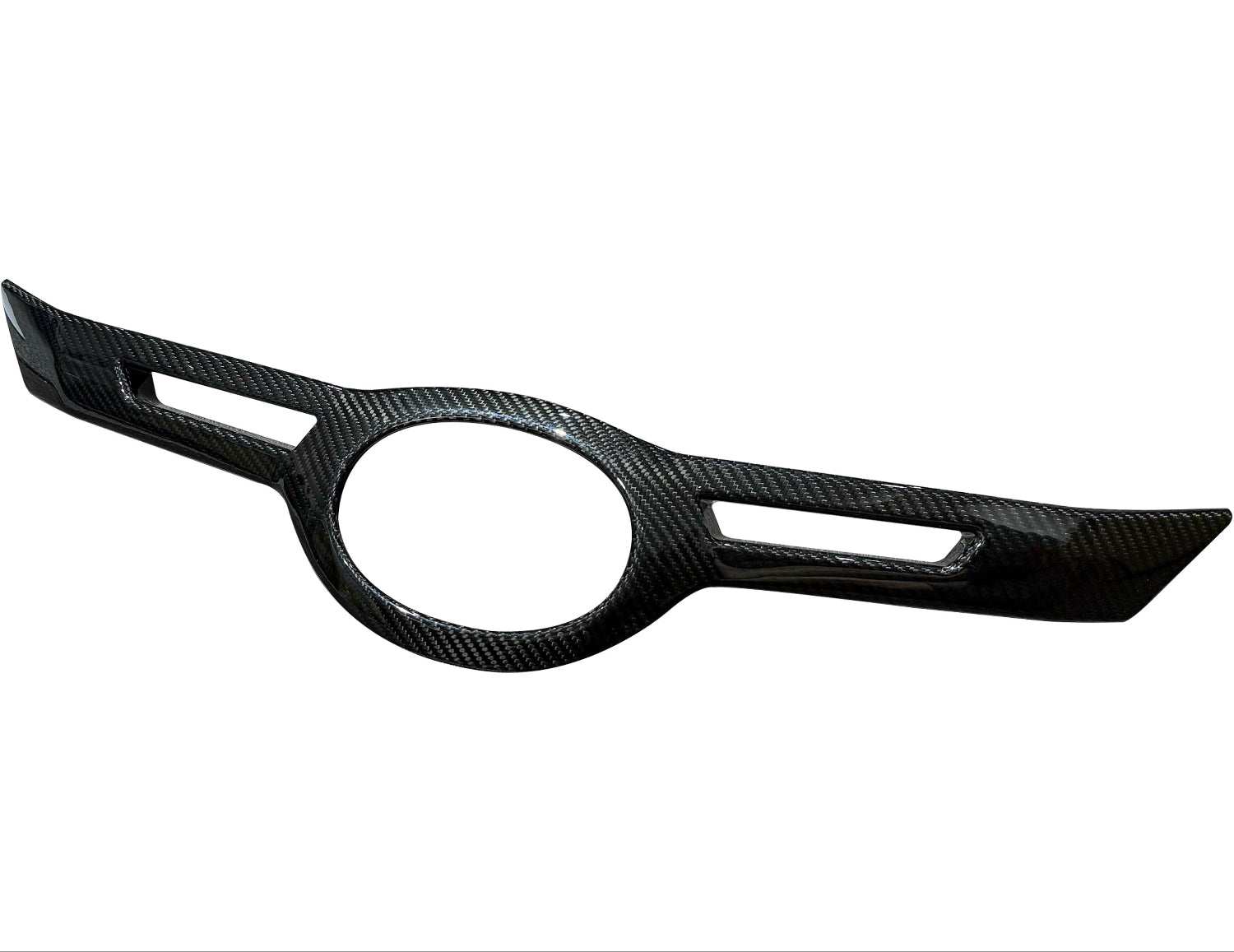 Carbon fiber car grille on a white background
