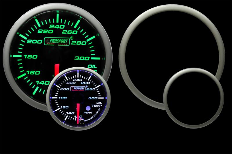 Prosport 2-1/16" Green/White Premium Oil Temperature Gauge