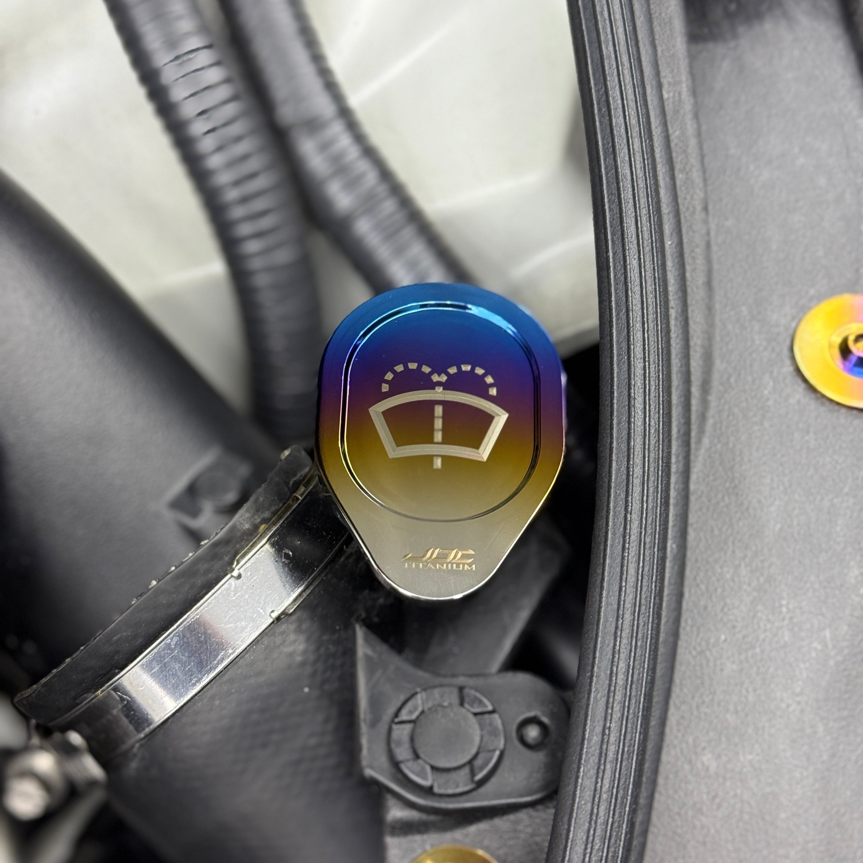 JDC Titanium Washer Fluid Cap | Nissan R35 GT-R, 370Z & Infiniti Models - 6