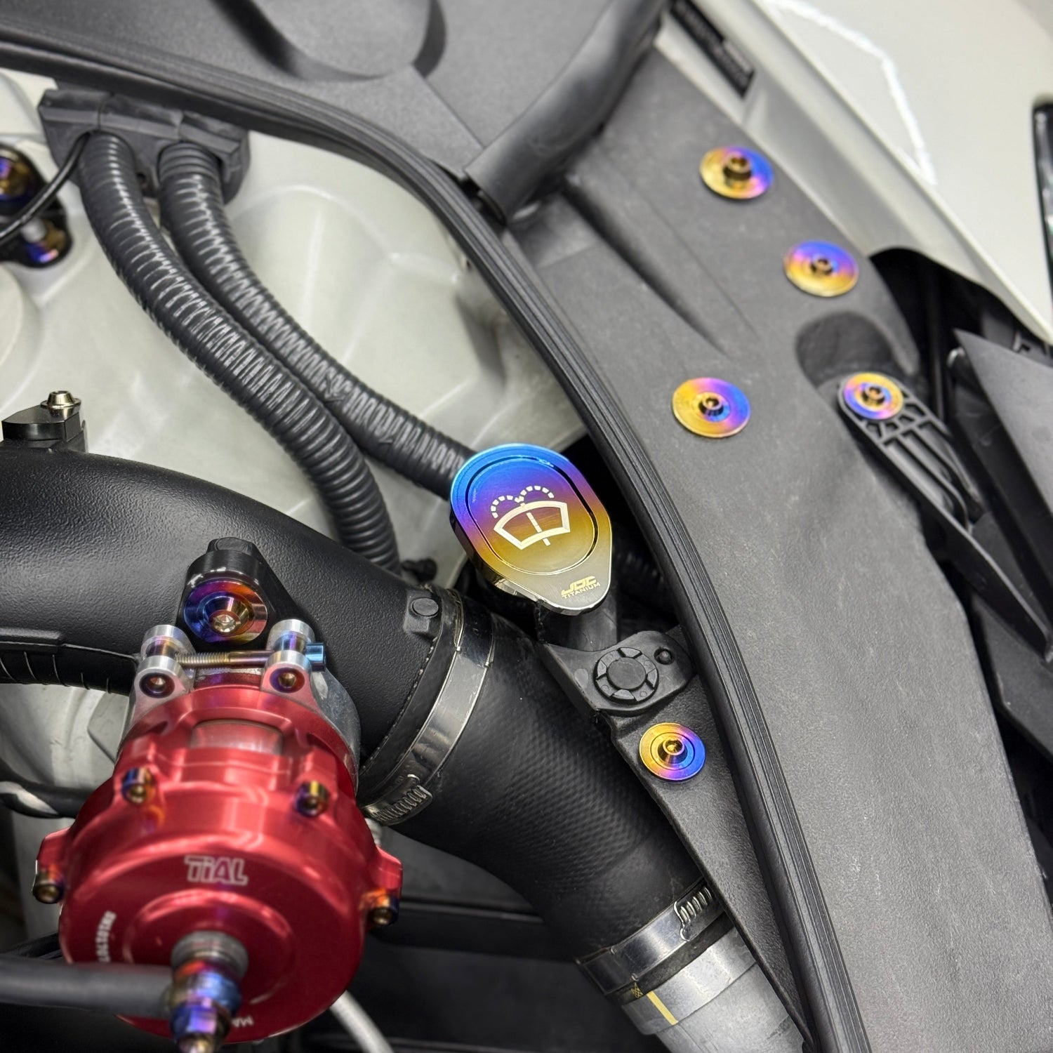 JDC Titanium Washer Fluid Cap | Nissan R35 GT-R, 370Z & Infiniti Models - 7