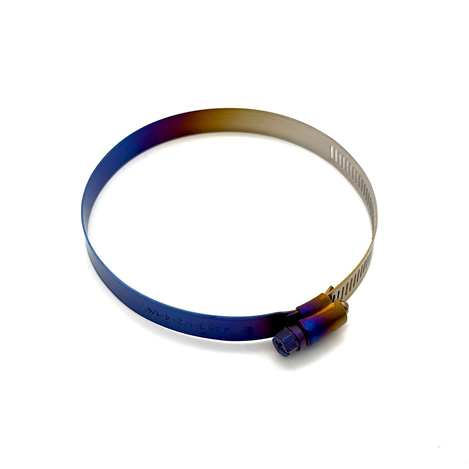 Burnt gradient anodized titanium hose clamps.