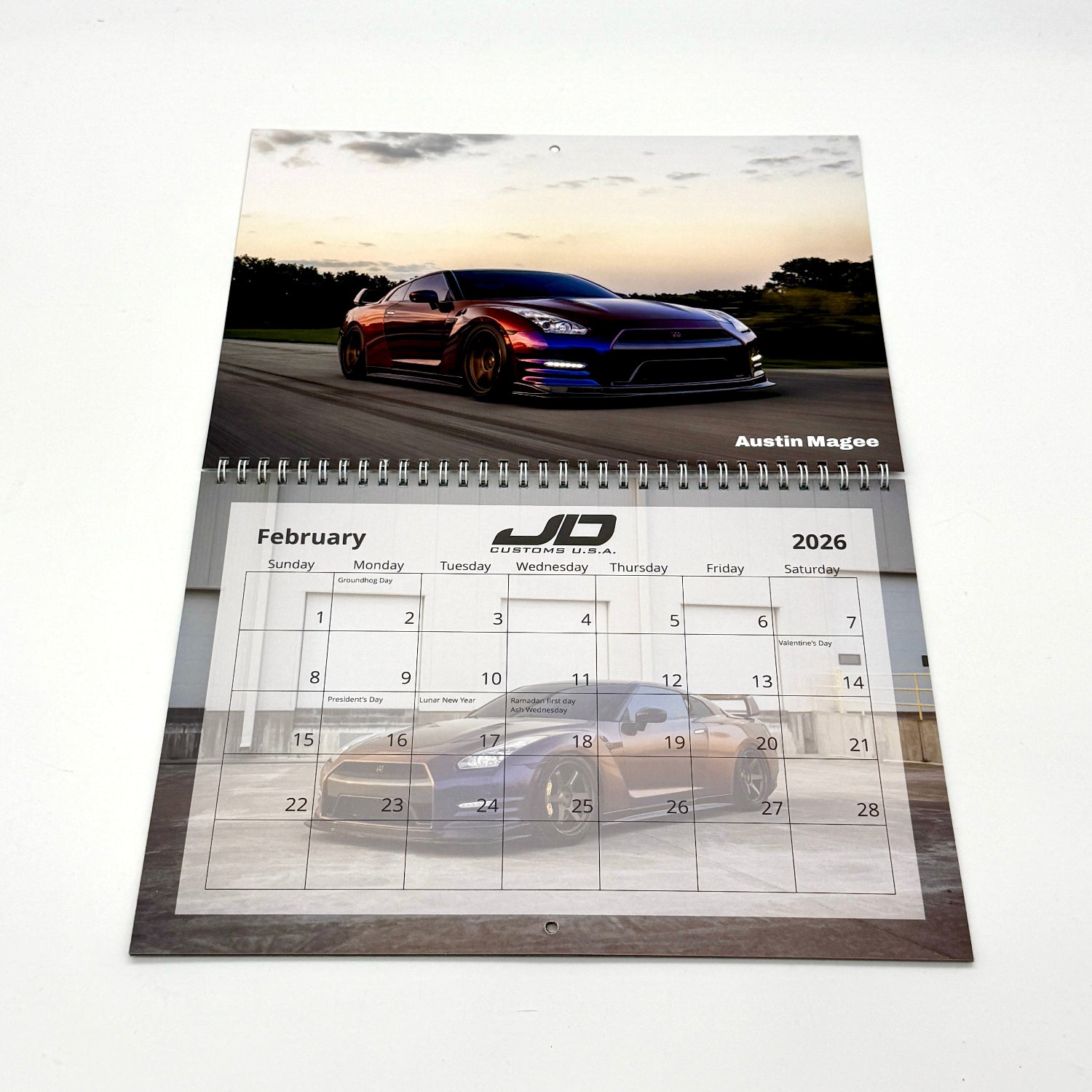 JD Customs USA 2026 Car Calendar February