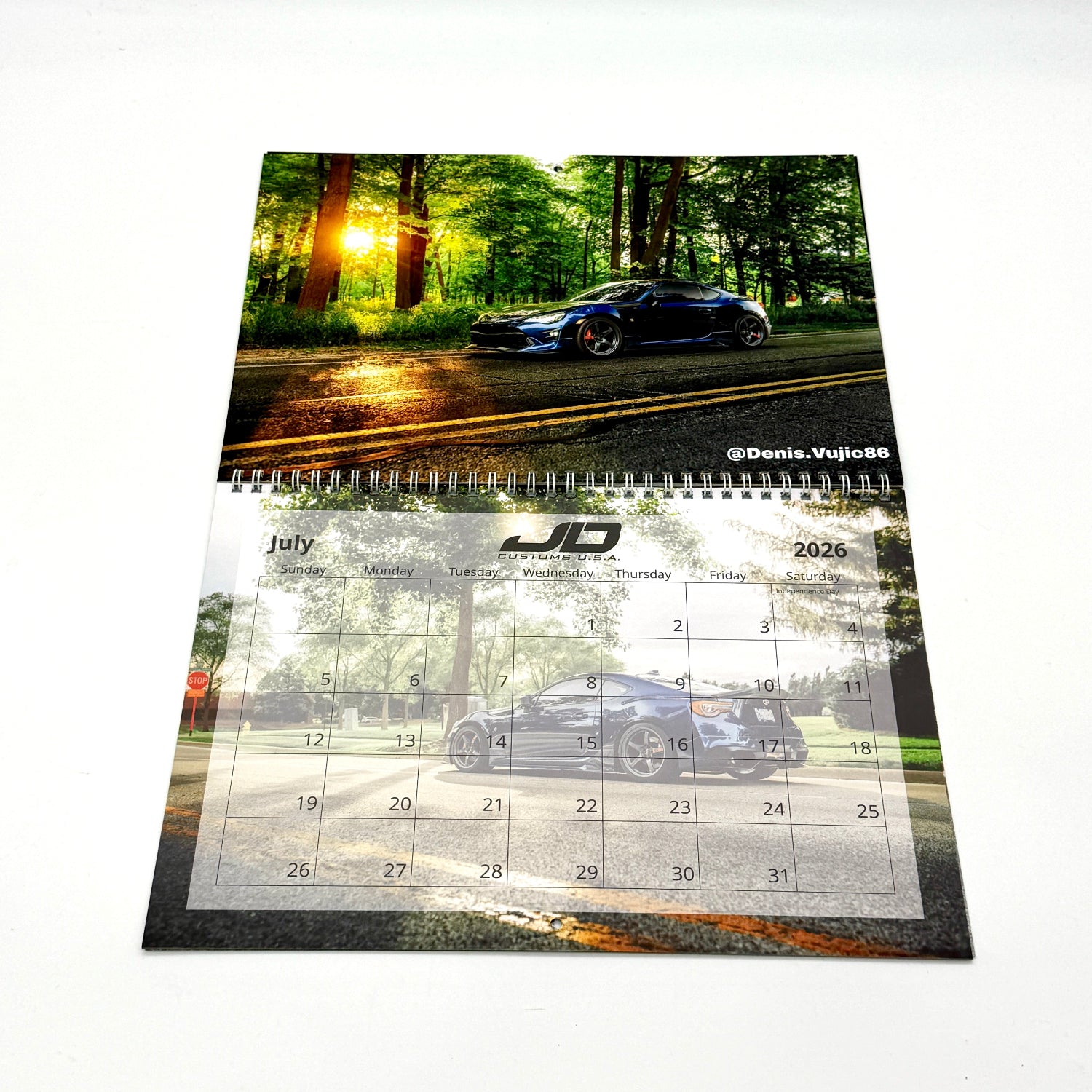 JD Customs USA 2026 Car Calendar July