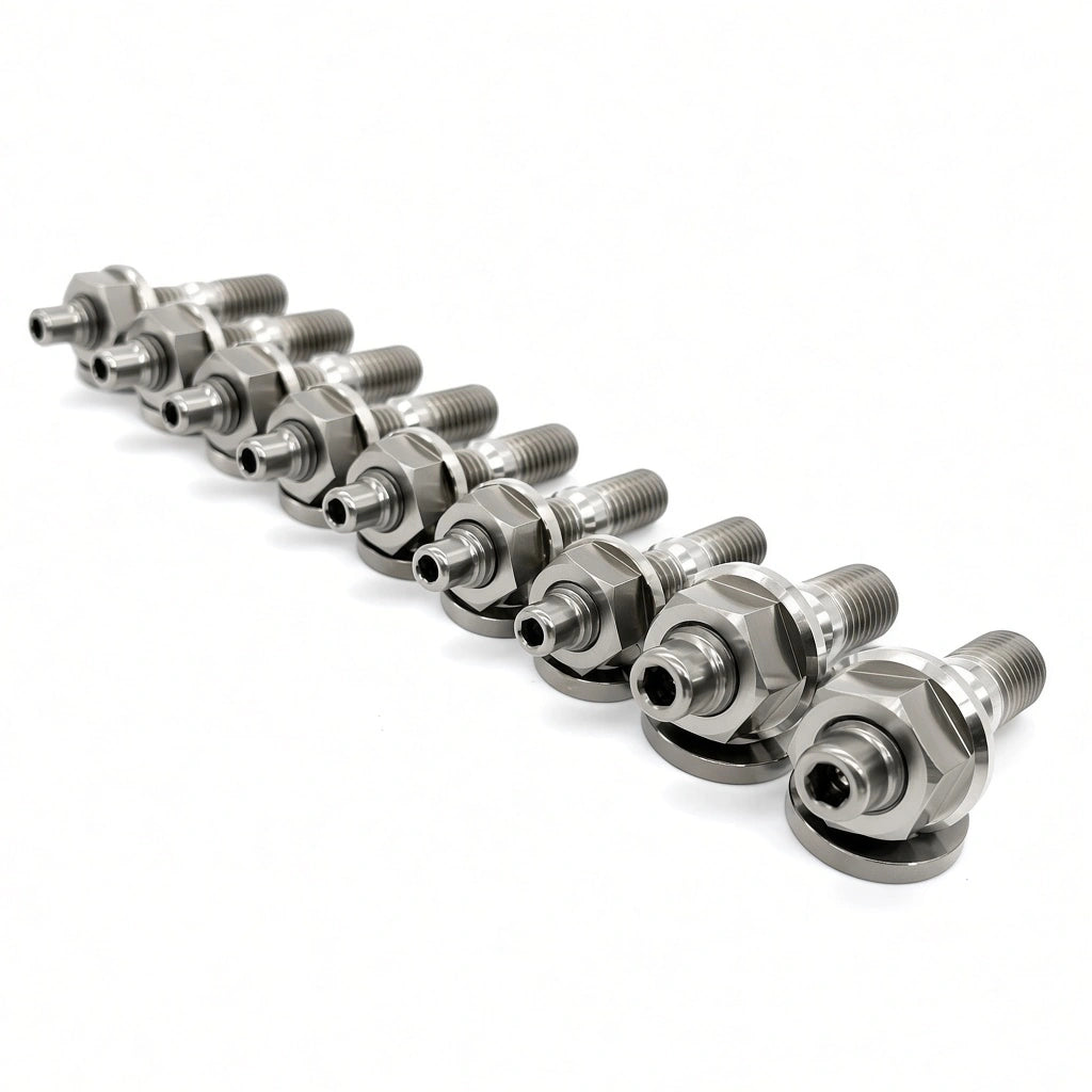 JDC Titanium Exhaust Manifold Stud Kit | Evo 1–9 / 2G DSM — Bare — 6 Point