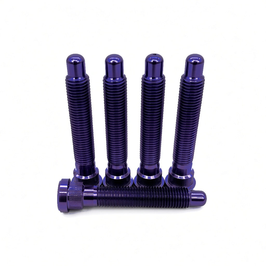 JDC Titanium Extended Wheel Studs | Multiple Applications — Blurple — Set of 5 — M12x1.25