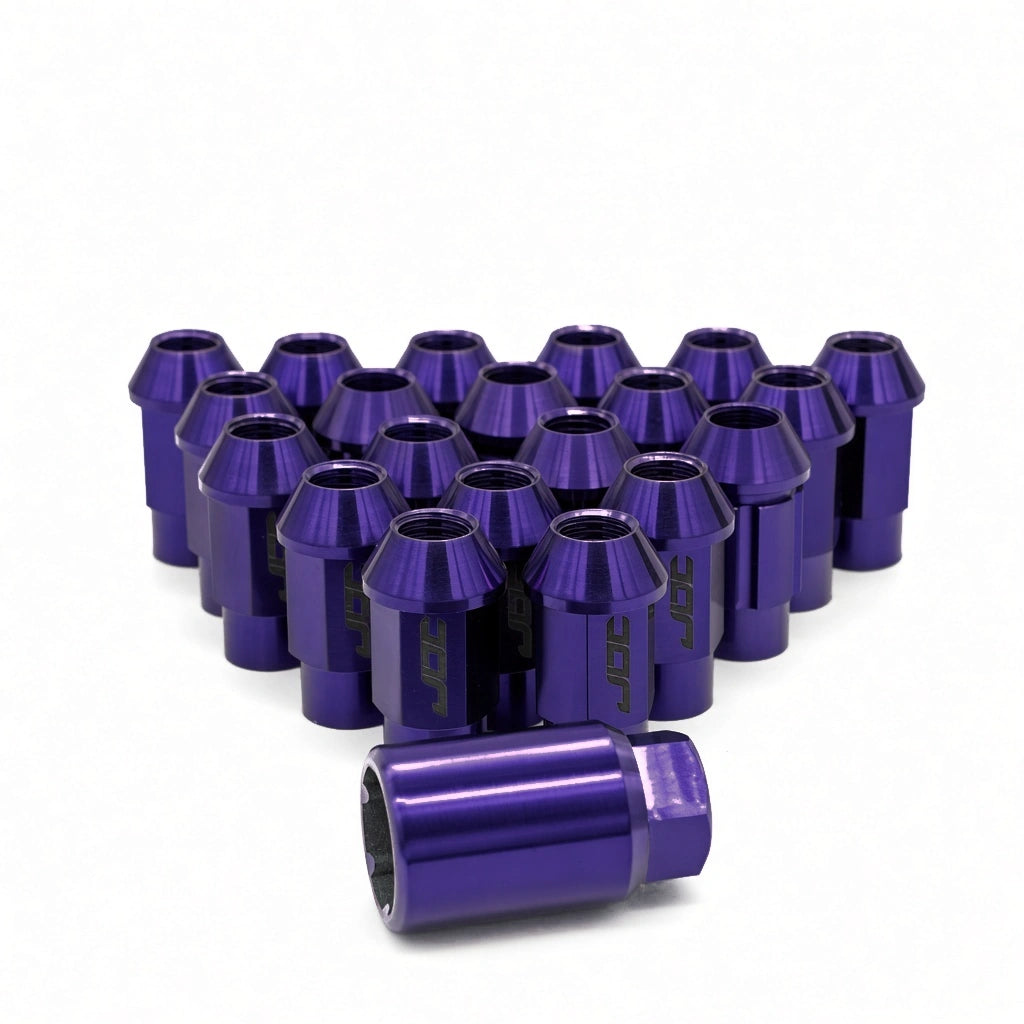 JDC Titanium Open-End Lug Nuts | M12x1.5mm — Purple — One per Wheel — 20 (5 Lug Wheels)