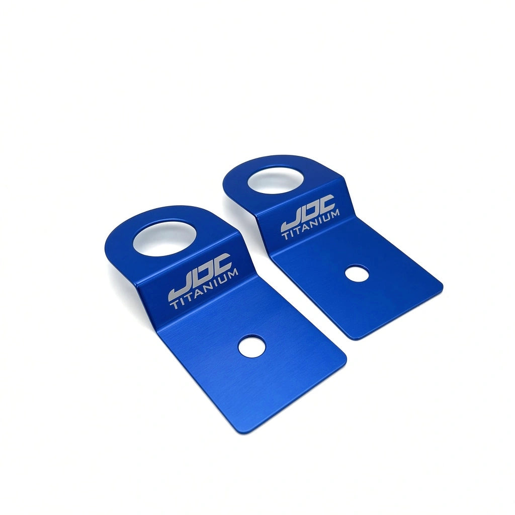 JDC Titanium Radiator Stay Bracket Set | 2008-2021 Subaru WRX/STI — Blue — No Thanks