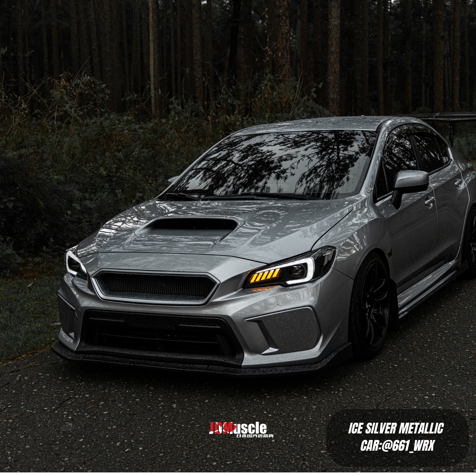 JDMuscle CS Style V2 Front Bumper Grille-Paint Matched/Gloss Black (18-21 WRX/STI)