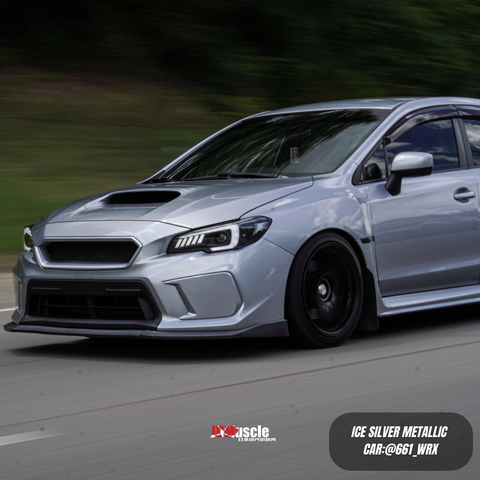 JDMuscle CS Style V2 Front Bumper Grille-Paint Matched/Gloss Black (18-21 WRX/STI)