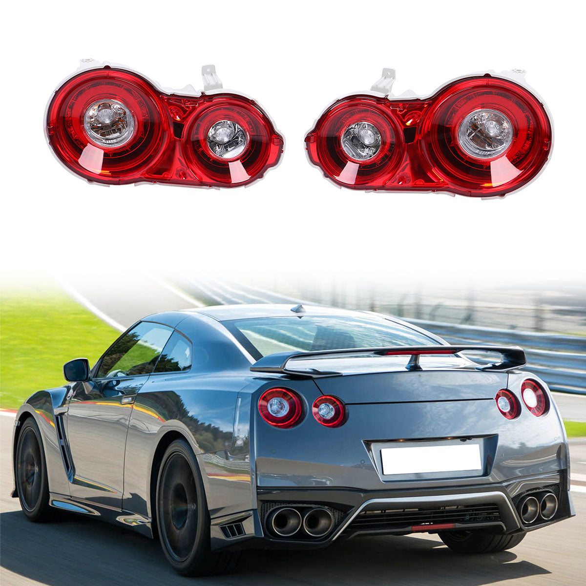 K2 Industries 2009-2024 Nissan R35 GTR Red LED Tail Lights