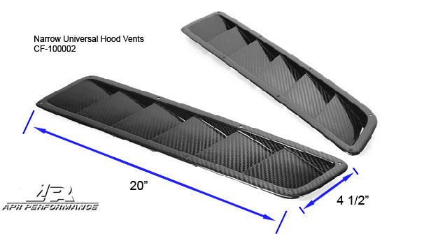 APR Carbon Fiber Universal Fitment Hood Vents, Long